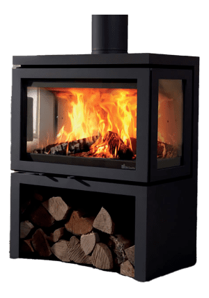poêle à bois fonte flamme vidar triple medium store, l'original