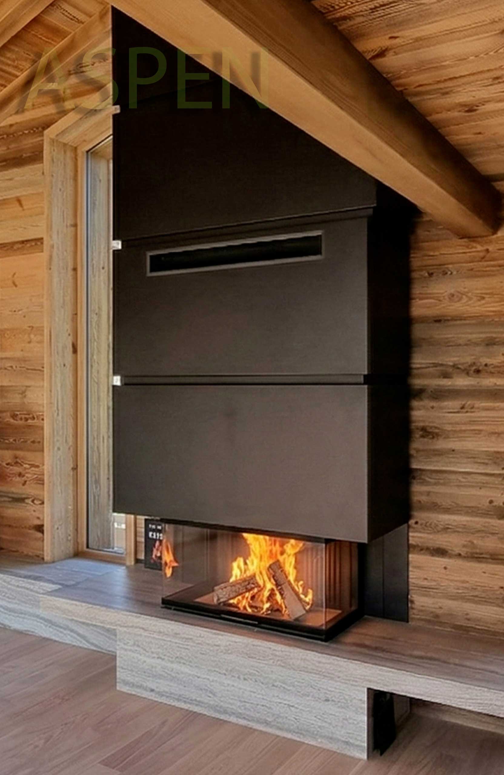 galerie cheminee au bois insert schmid haute savoie aspen cheminees megeve contemporain
