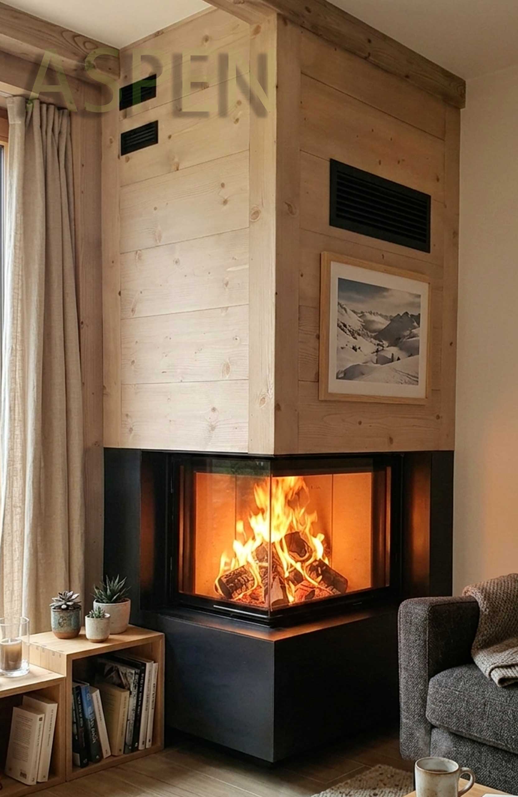 cheminee au bois insert schmid haute savoie aspen cheminees moderne chalet