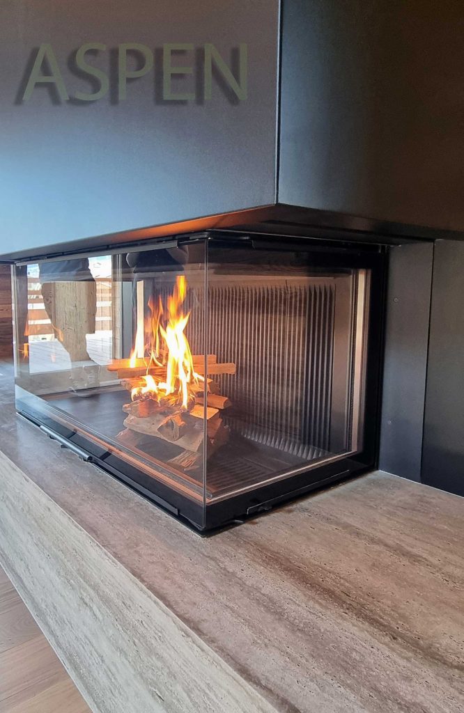  cheminee au bois insert schmid haute savoie aspen cheminees socle travertin