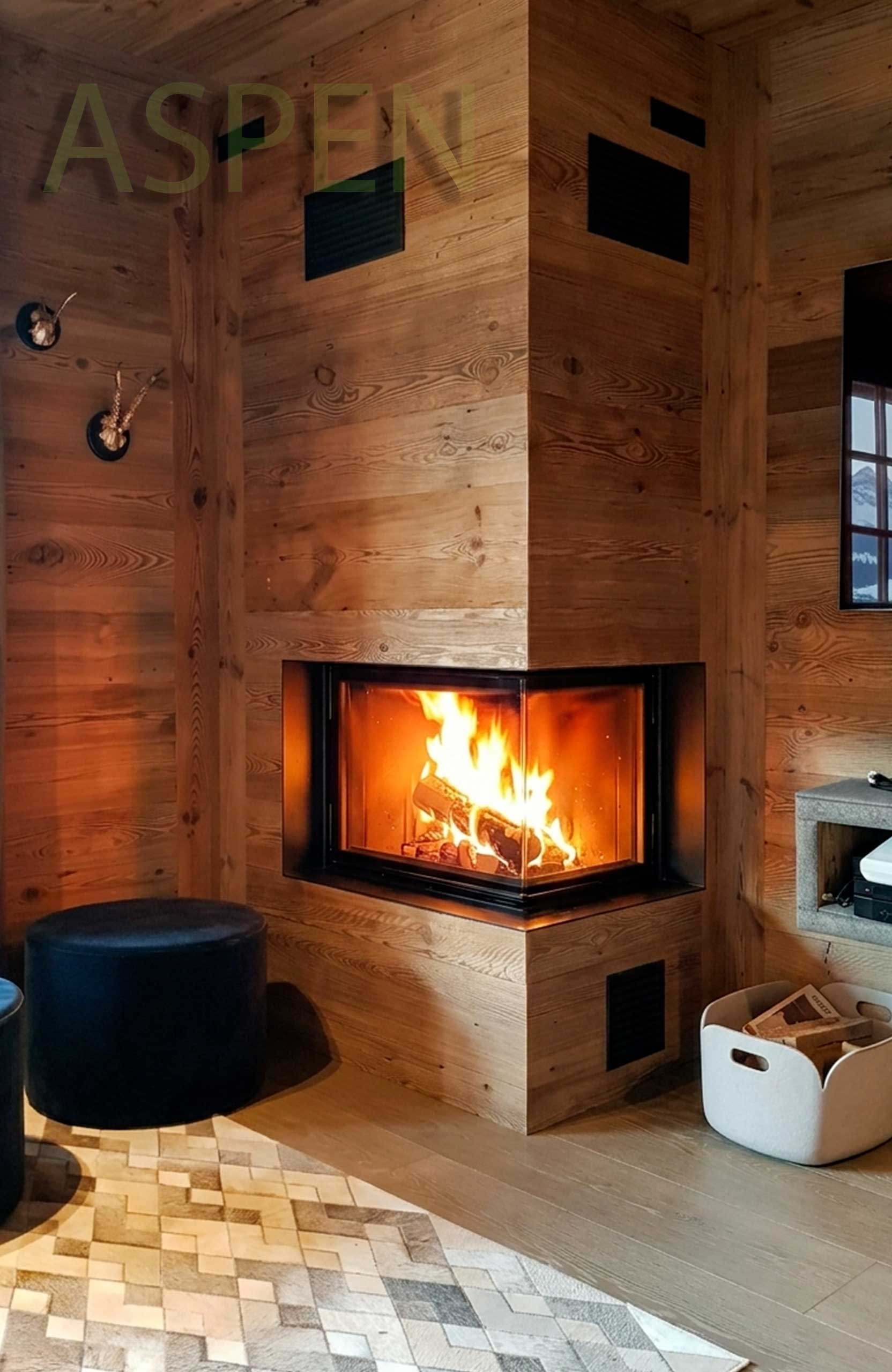  cheminee au bois insert schmid haute savoie aspen hotte vieux bois